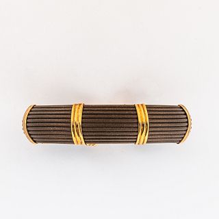 18kt Gold and Rubber Bracelet