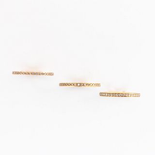 Three 18kt Gold and Diamond Bands
