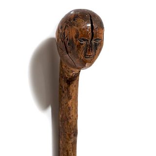 David Shoppenagon (Anishinaabe, d. 1911) Attributed Carved Cane From the Collection of Jim Ritchie (1938 - 2015), Toledo, Ohio 