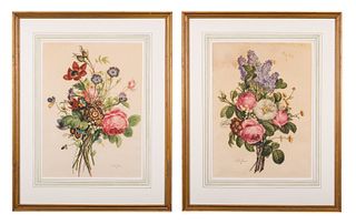 Pair of Floral Botanical Prints after Jean Louis Prévost 