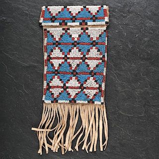 Blackfoot Beaded Hide Bag from a Minnesota Collection 