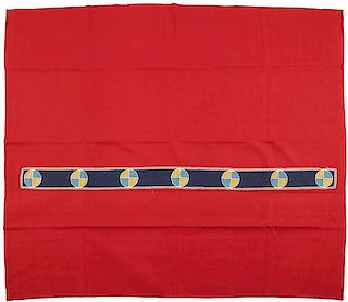 Kiowa Beaded Blanket Strip on Wool Blanket 