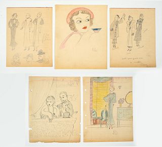 Bill Blass (1922-2002), Fashion Designer, Childhood Drawing Archive
