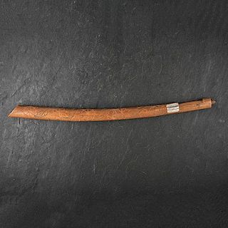 Sisseton Sioux Carved Polychrome Wood Pipe Club From a Minnesota Collection 