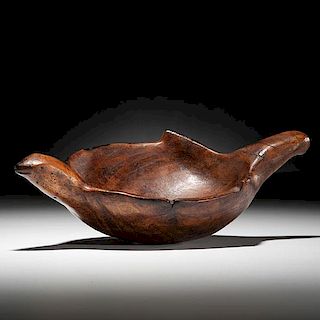 Ho-Chunk [Winnebago] Bird Effigy Burl Wood Bowl from the Collection of Richard McAllister 