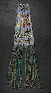 Anishinaabe [Ojibwe] Loom Beaded Sash From a Minnesota Collection 