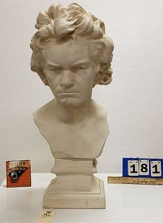 COSTUME ARMOUR INC. PLASTER BUST OF BEETHHOVEN 26 1/2"