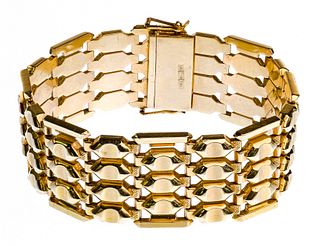 18k Yellow Gold Textured Bracelet