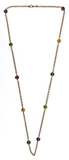Hidalgo 18k Yellow Gold and Enamel Necklace