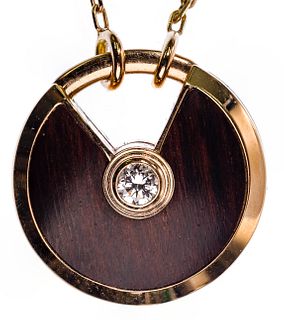 Cartier 18k Rose Gold and Diamond 'Amulette de Cartier' Pendant and Necklace