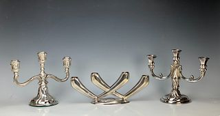 Group of 3 Silver Candelabra