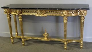 Louis XV1 Style ,Carved ,Gilded And Marbletop