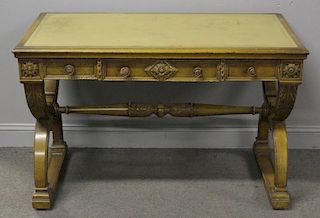 Neoclassical Style Antique Leather Top Desk.