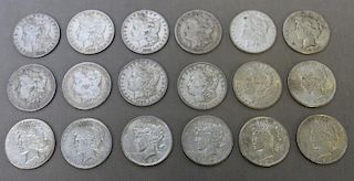Collection of Morgan and Peace Silver Dollars (18)