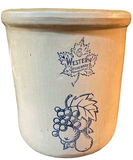WESTERN STONEWARE Six Gallon Vintage Crock