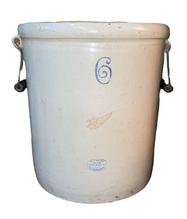 Six Gallon Vintage RED WING Stoneware Crock with Handles