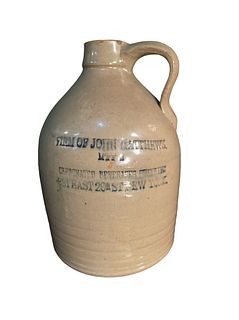 Rare Vintage Salt Glaze Stoneware Soda Jug JOHN MATTHEWS NEW YORK 
