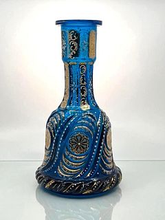 Bohemian or Moser Enameled Decanter Bottle