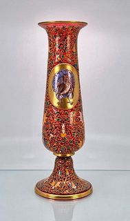 Moser Enameled Glass Vase