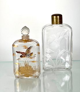 Two Moser Glass Flasks