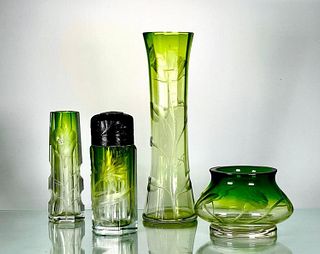 Moser Engraved Glass Lot