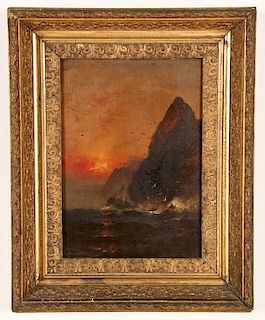 James Hamilton (American, 1819-1878) Coastline Sunset