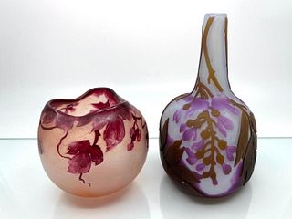 Two Legras Cameo Glass Vases
