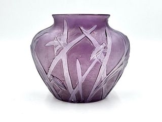 Phoenix Molded Glass Vase, Grasshoppers
