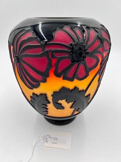 Valerie Surjan Cameo Glass Vase