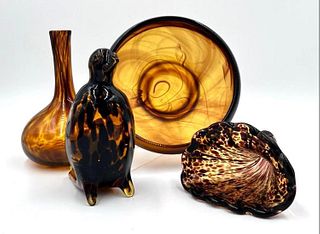Four Pieces of Tortoise Shell Glass