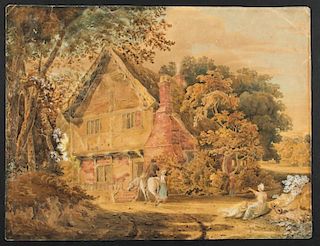 George Morland (British, 1763-1804) Watercolor painting