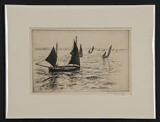 Richard Hayley Lever (American, 1876-1958) "Sailing", 1931