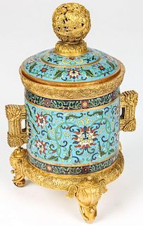 Fine Antique Chinese Cloissonne Censer