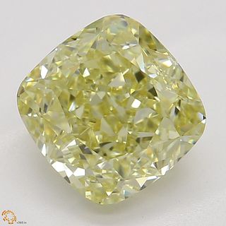1.31 ct, Natural Fancy Yellow Even Color, VVS1, Cushion cut Diamond (GIA Graded), Appraised Value: $23,500 