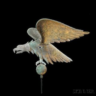Large Molded Copper and Cast Zinc Spreadwing Eagle Weathervane