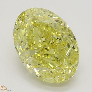 3.50 ct, Natural Fancy Intense Yellow Even Color, SI1, Oval cut Diamond (GIA Graded), Appraised Value: $128,000 