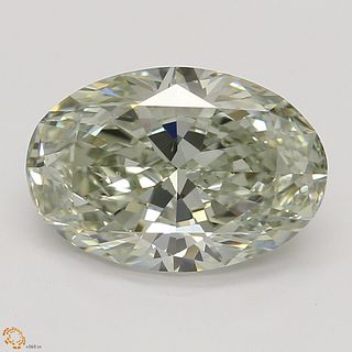 1.70 ct, Natural Fancy Grayish Yellowish Green Even Color, VS2, Oval cut Diamond (GIA Graded), Appraised Value: $101,900 
