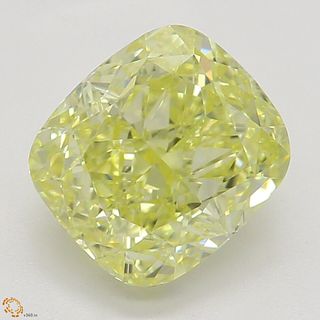 1.30 ct, Natural Fancy Yellow Even Color, VS2, Cushion cut Diamond (GIA Graded), Appraised Value: $18,300 