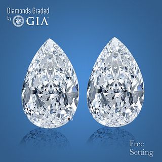 4.06 carat diamond pair Pear cut Diamond GIA Graded 1) 2.01 ct, Color E, VVS1 2) 2.05 ct, Color D, VVS2. Appraised Value: $191,700 
