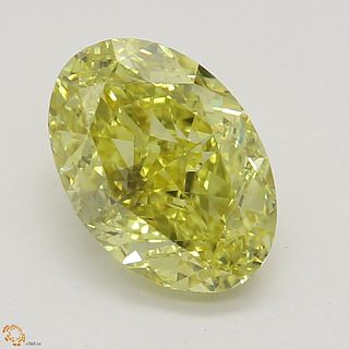 1.06 ct, Natural Fancy Intense Yellow Even Color, VS2, Oval cut Diamond (GIA Graded), Appraised Value: $21,100 