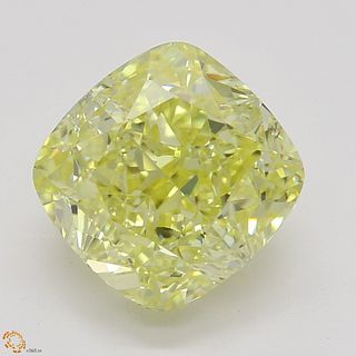 2.01 ct, Natural Fancy Intense Yellow Even Color, VS2, Cushion cut Diamond (GIA Graded), Appraised Value: $78,700 