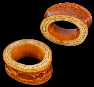 Pair of Antique Konyak Naga Ivory Armlets