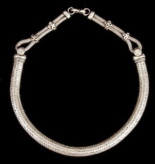 Vintage Tribal Heavy Silver Necklace