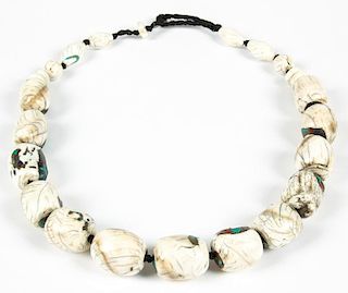 Old Himalayan Shell/Lapis/Coral/Turquoise Necklace