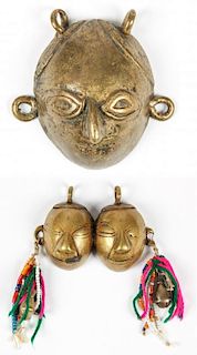2 Antique Naga Brass Warrior/Headhunter Trophies