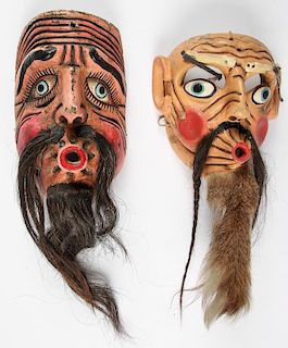 2 Vintage Whistler/Bartolo Masks, Guerrero State