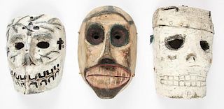 3 Vintage Mexican Skull and Chantolo Dance Masks