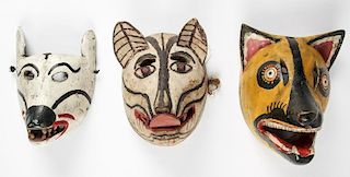 3 Vintage Mexican Animal Dance Masks
