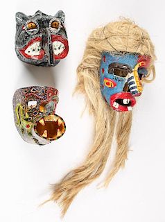 3 Vintage Mexican Masks