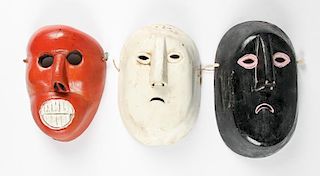 3 Vintage Mexican Dance Masks